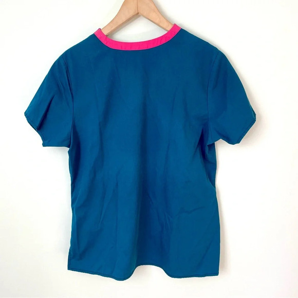 Health Pro Flex Teal Scrub Top  Large - Picture 2 of 6